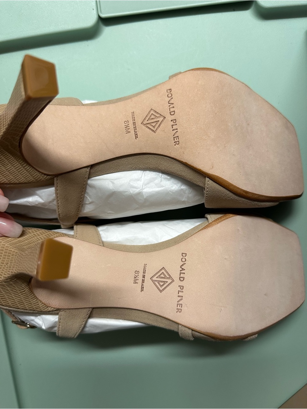Donald J. Pliner Beige Floral T-Strap Sandals - Picture 3 of 7